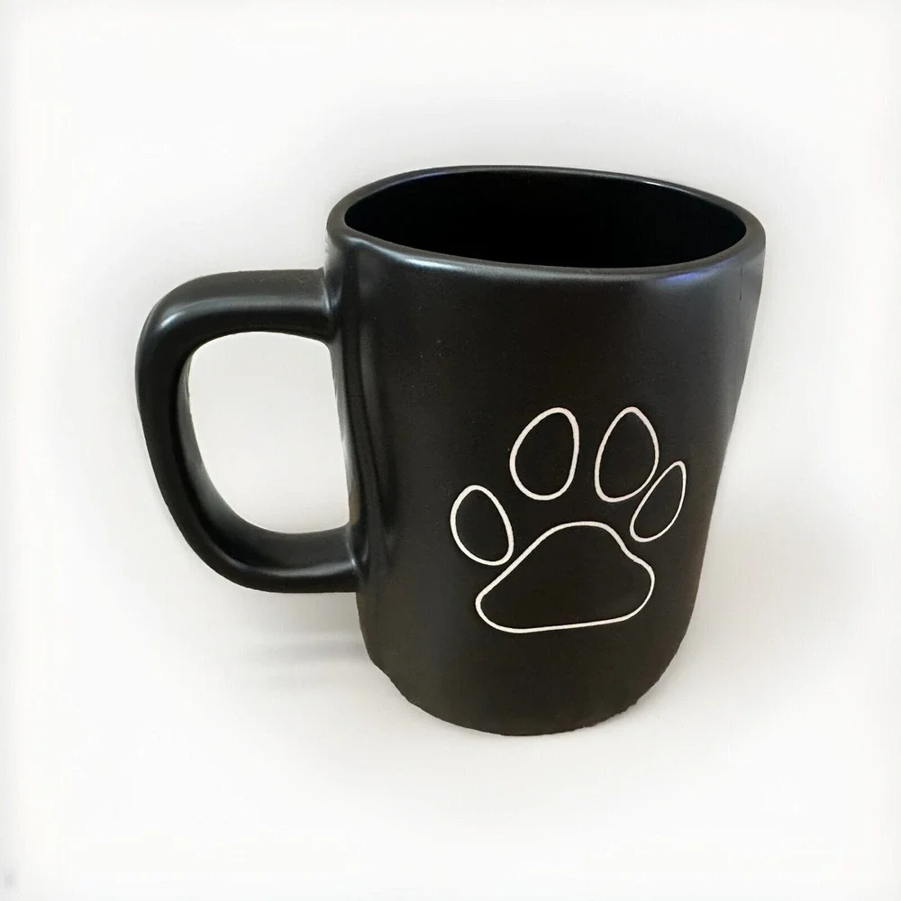 RAE DUNN "DOG DAD" COFFEE MUG SOLID BLACK WHITE LetteringDOUBLE SIDED 2024 - Picture 4 of 5